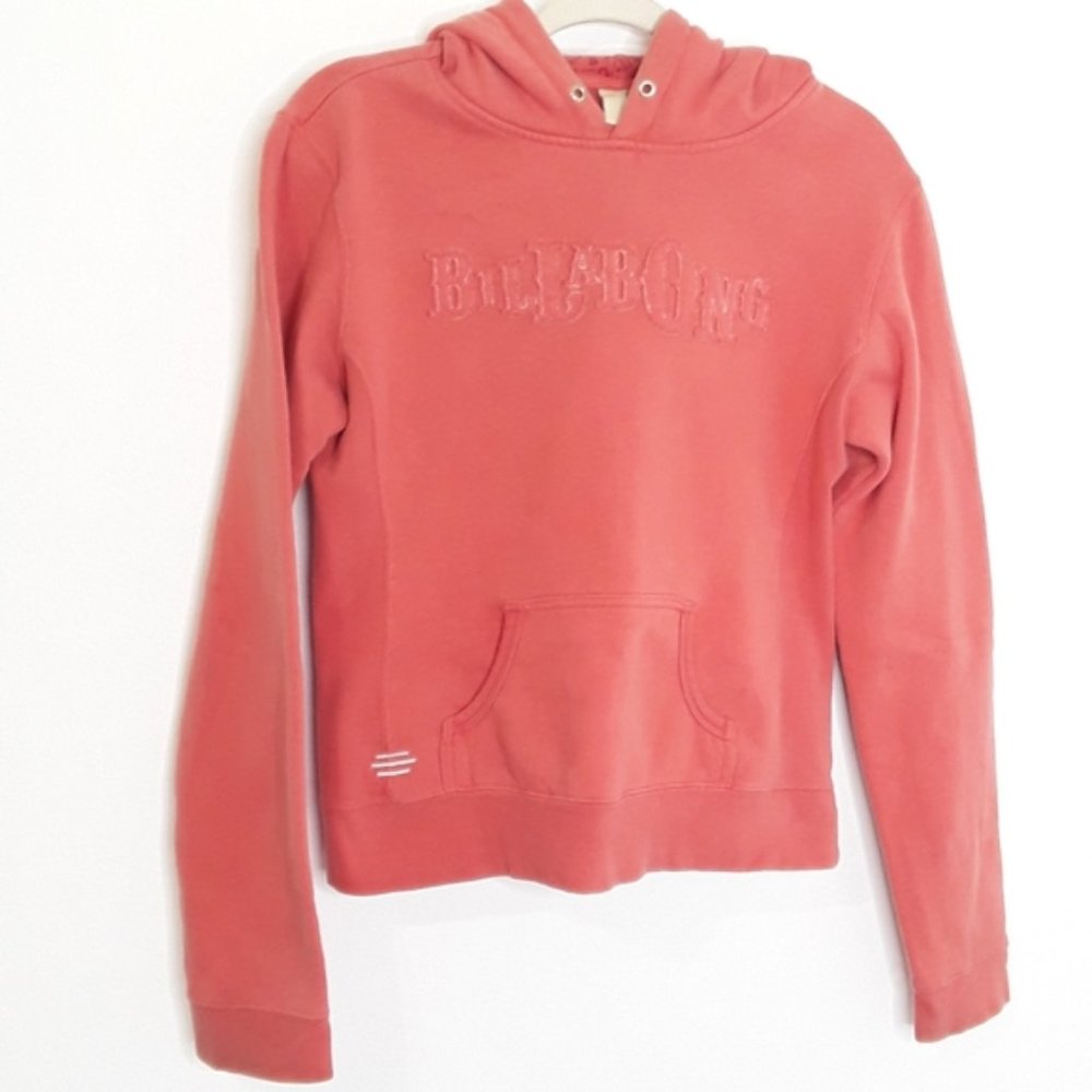Billabong Kangaroo Pouch Coral Hoodie EUC sz L
